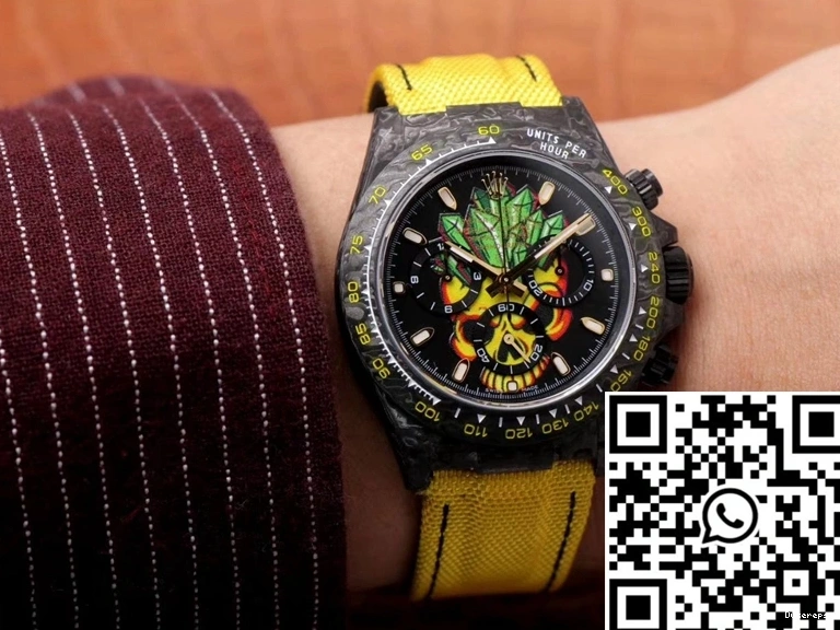 Fiber Carbon Rolex Chronograph Dial Daytona Edition Skull Cosmos Color 0402